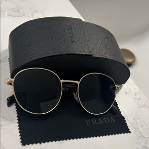 Prada Black and Gold Sunglasses